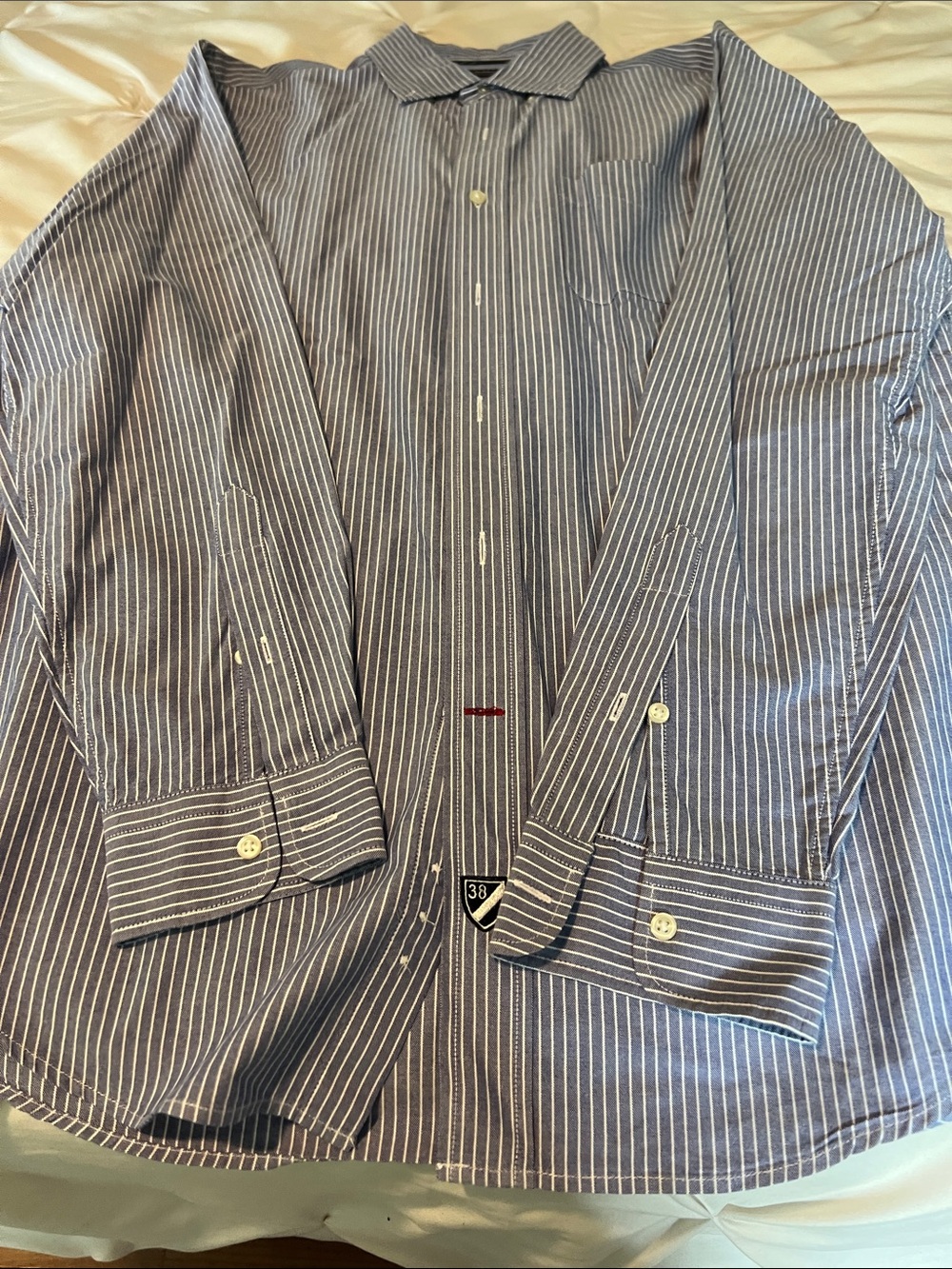 Daniel Cremieux Navy and White Pinstripe Dress Shirt